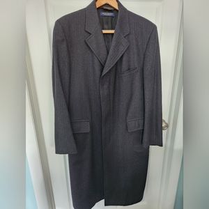 Vintage Long Wool Herringbone Coat Brooks Brothers